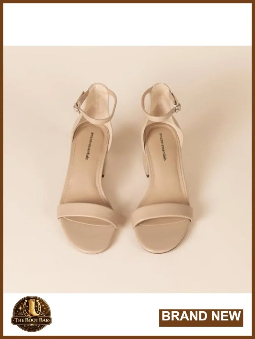 Women's Two Strap Heeled Sandals with Adjustable Ankle Strap, Padded Memory